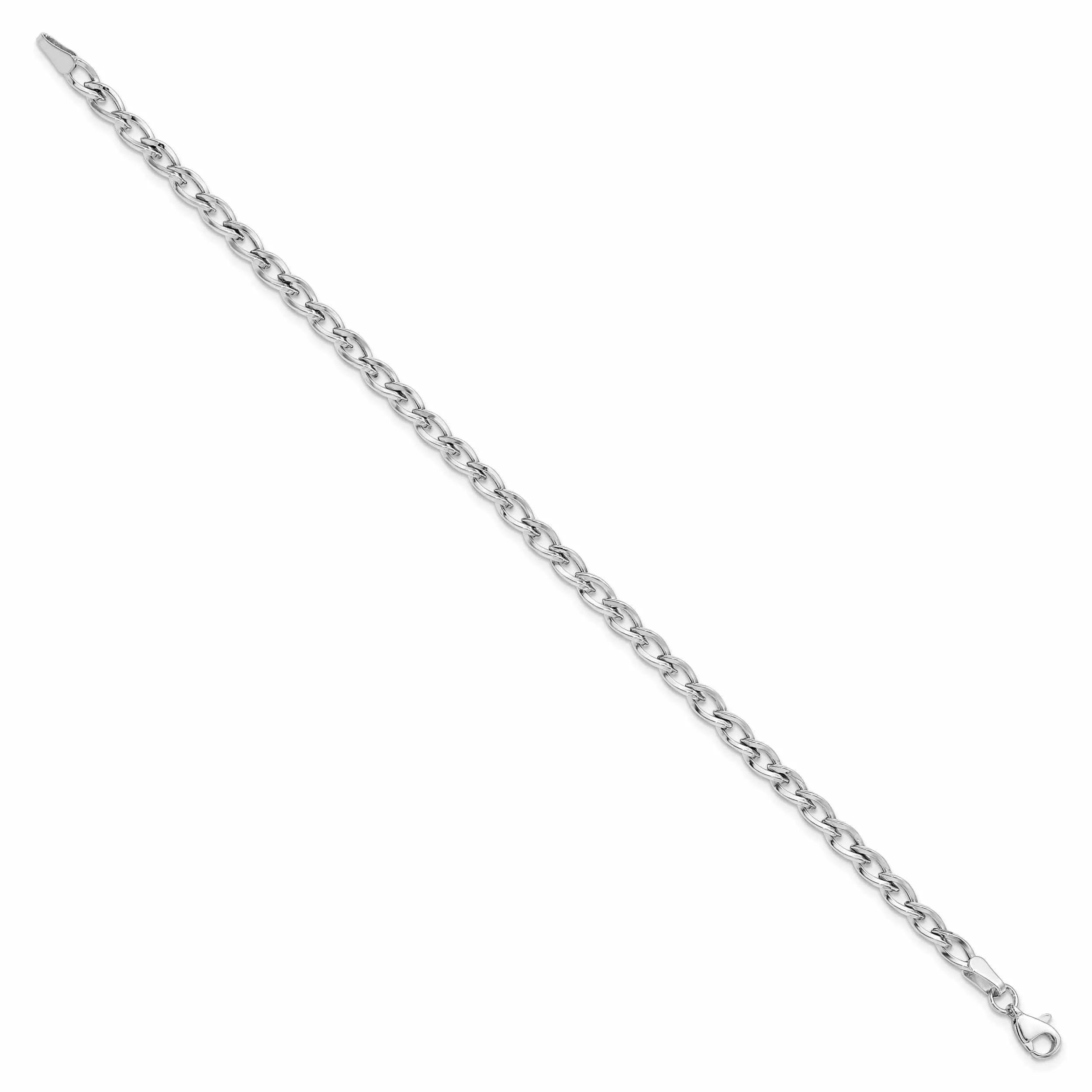 10k White Gold Polished Link Bracelet