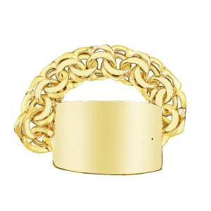 10K Yellow Gold Chino Link ID Bracelet