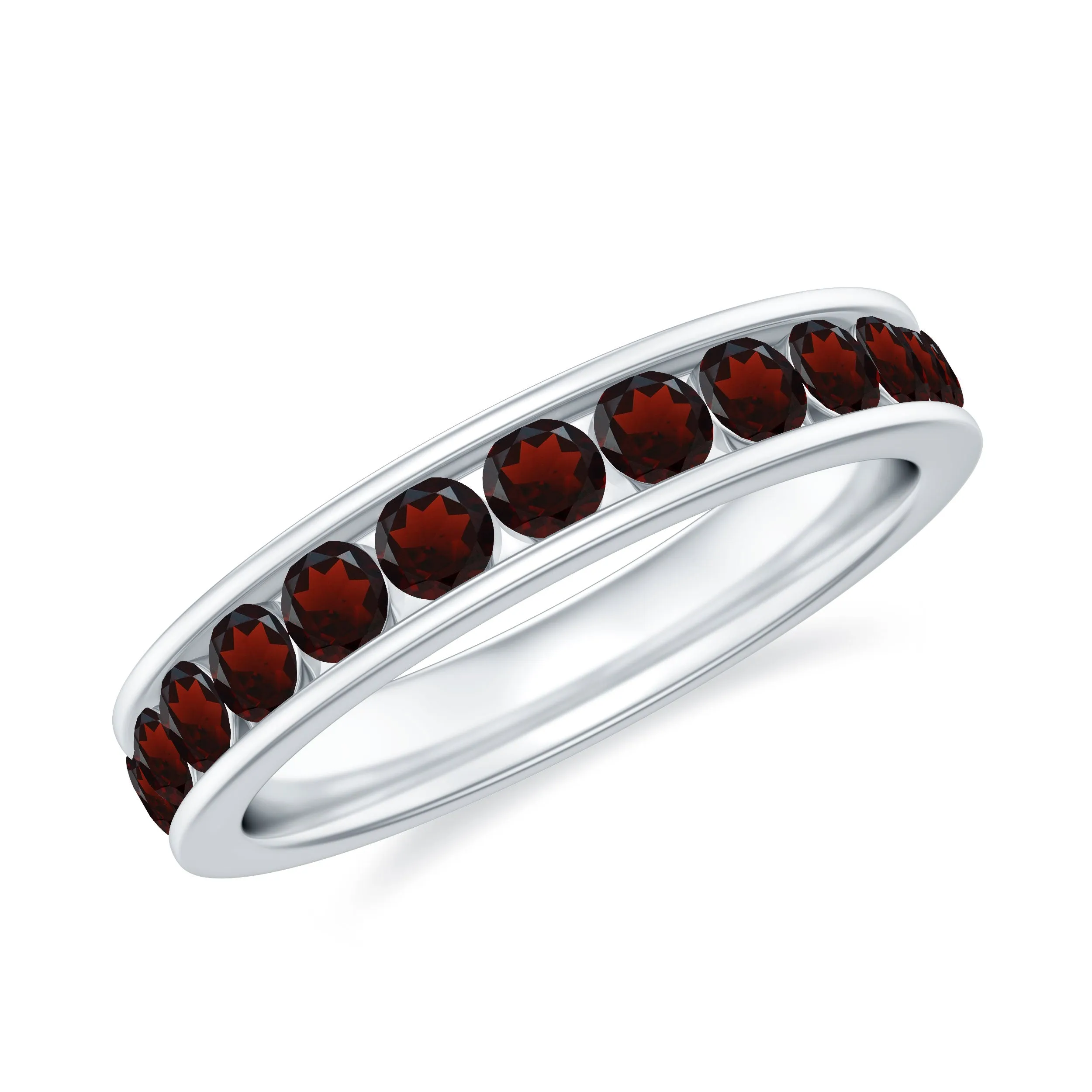 1.25 CT Trellis Set Garnet Eternity Ring for Women