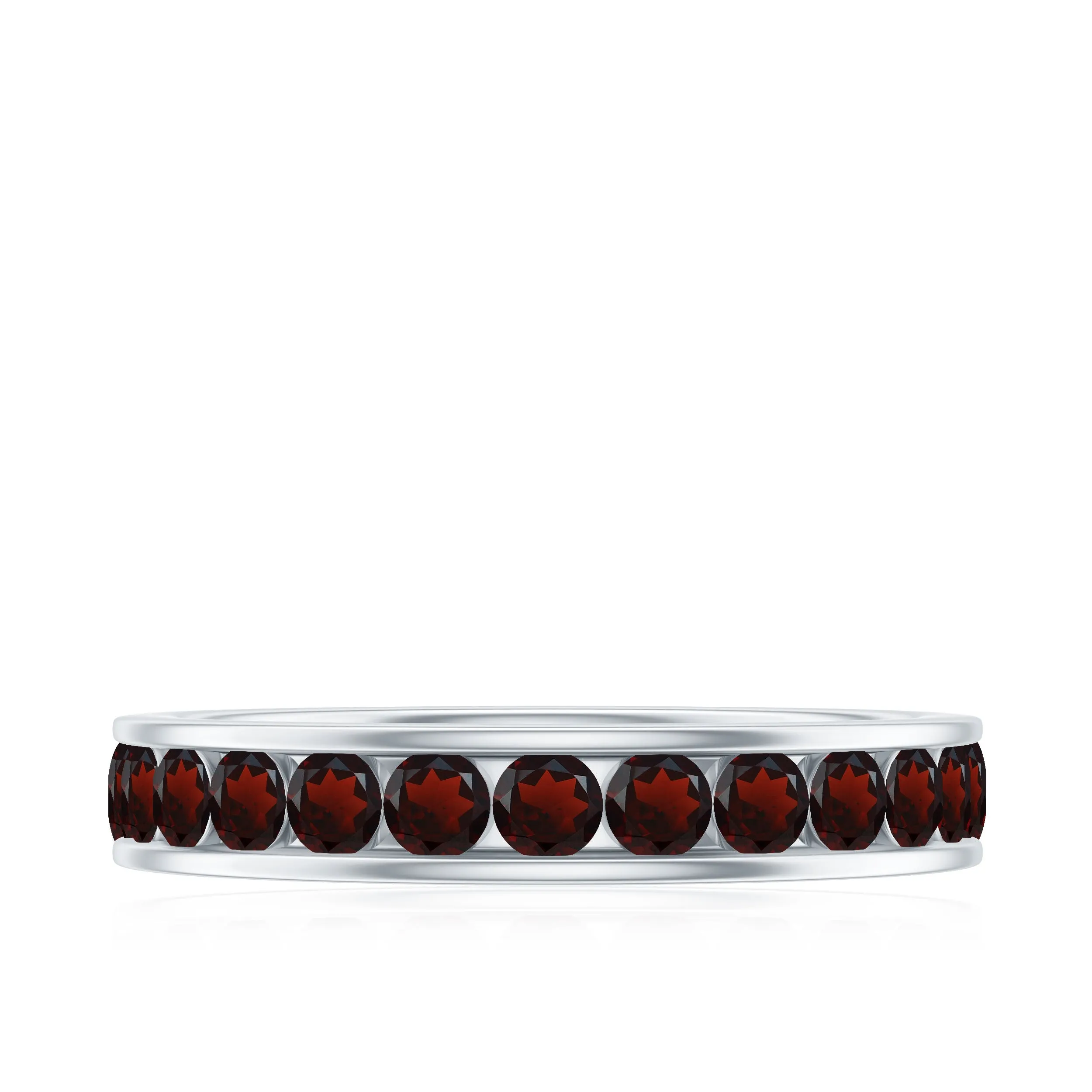 1.25 CT Trellis Set Garnet Eternity Ring for Women