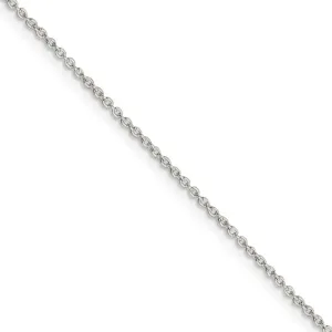 1.25mm, Sterling Silver Classic Solid Cable Chain Anklet