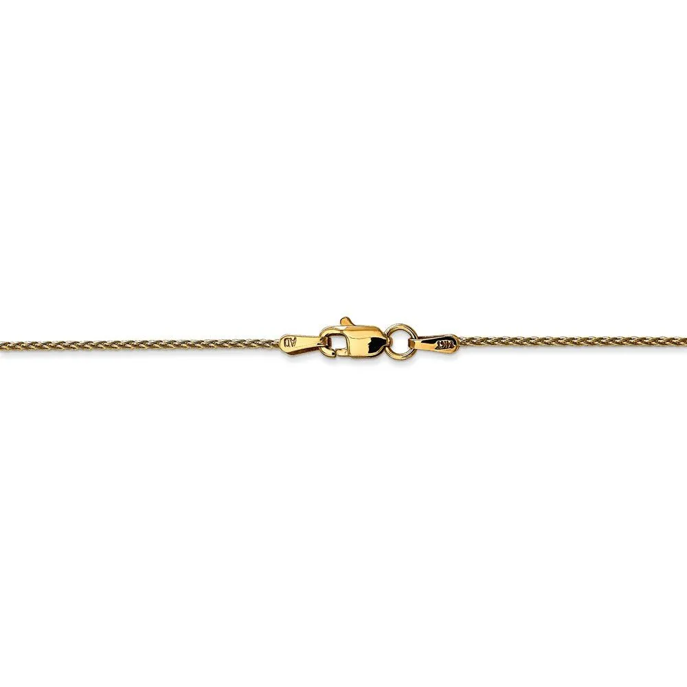 1.2mm, 14k Yellow Gold, Solid Parisian Wheat Chain Anklet