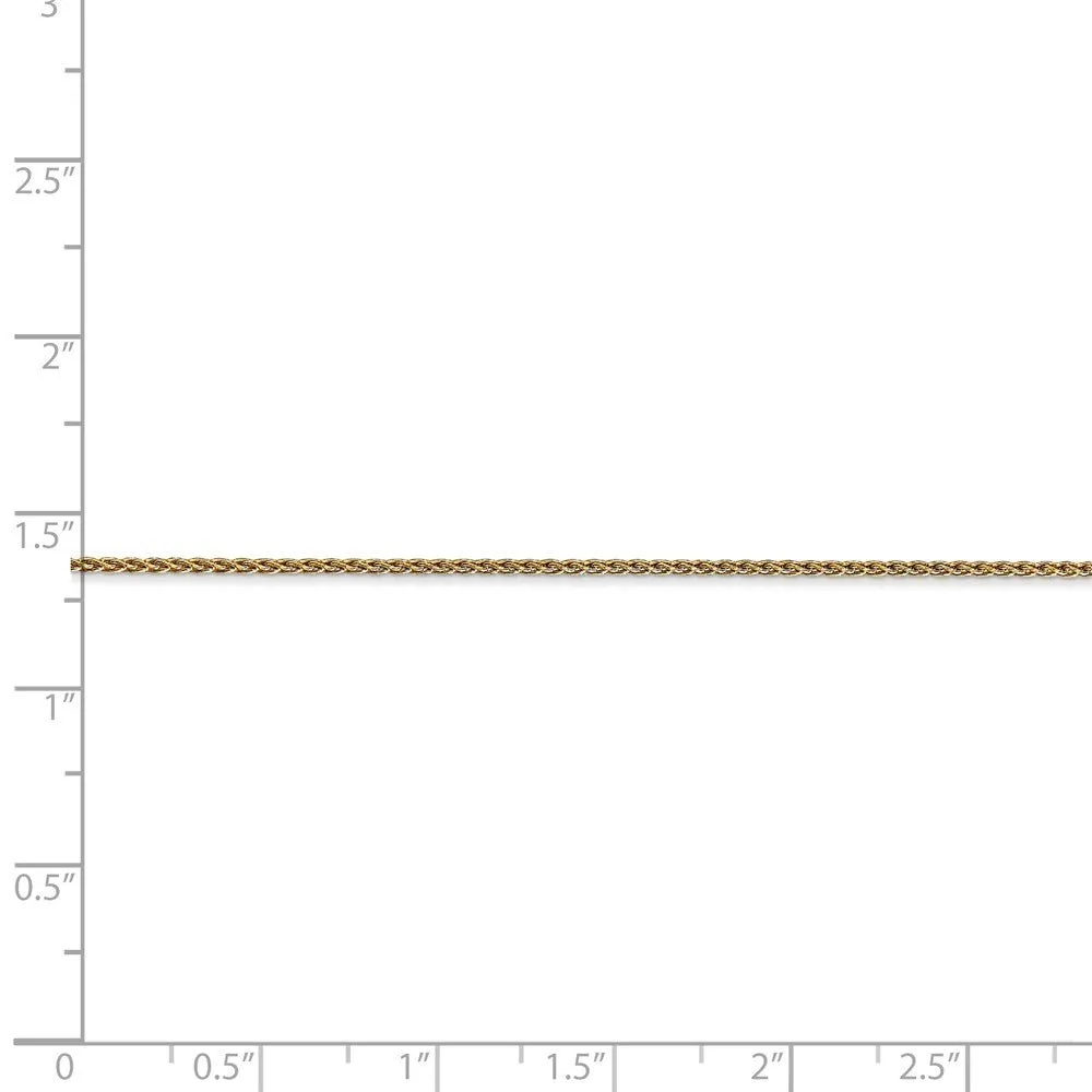 1.2mm, 14k Yellow Gold, Solid Parisian Wheat Chain Anklet