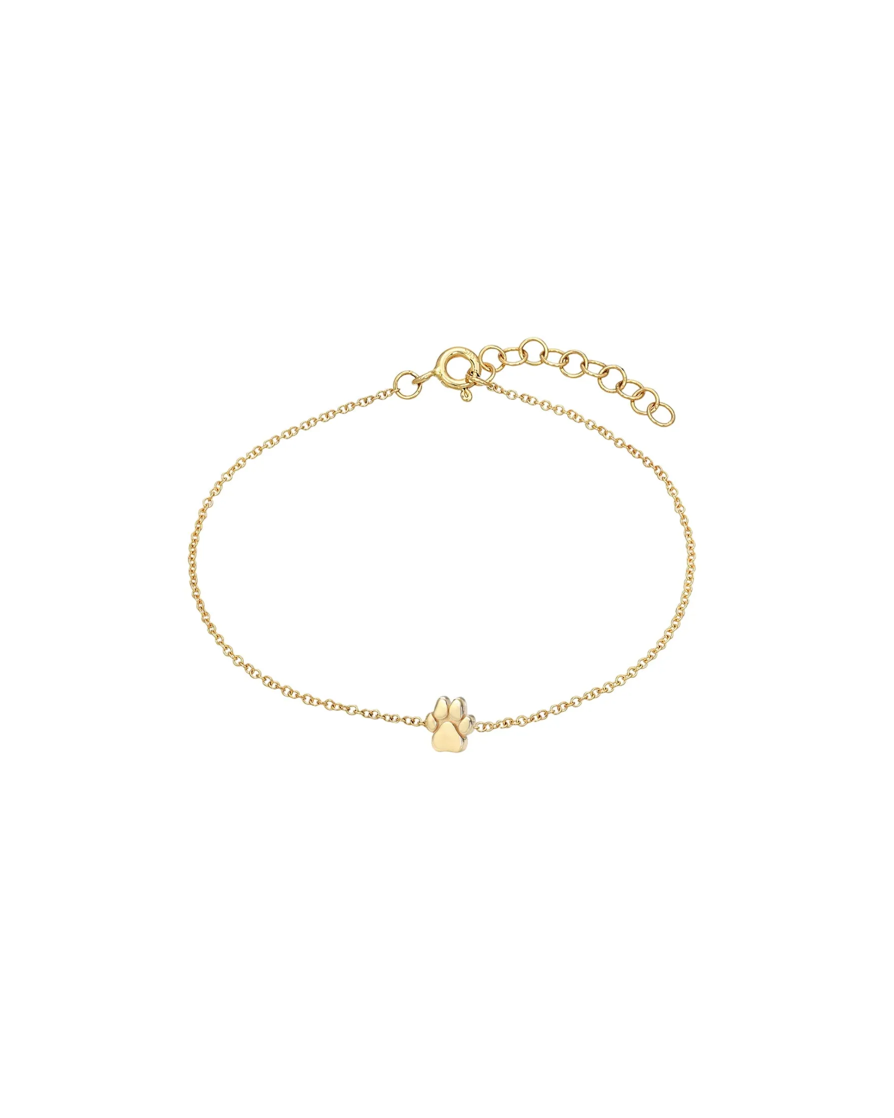 14k Gold Tiny Paw Anklet