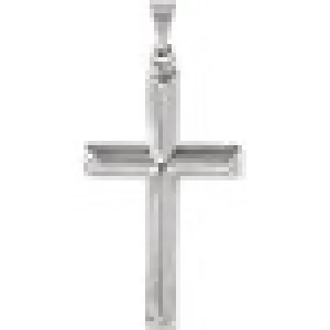 14K White Gold Medium Cross Pendant