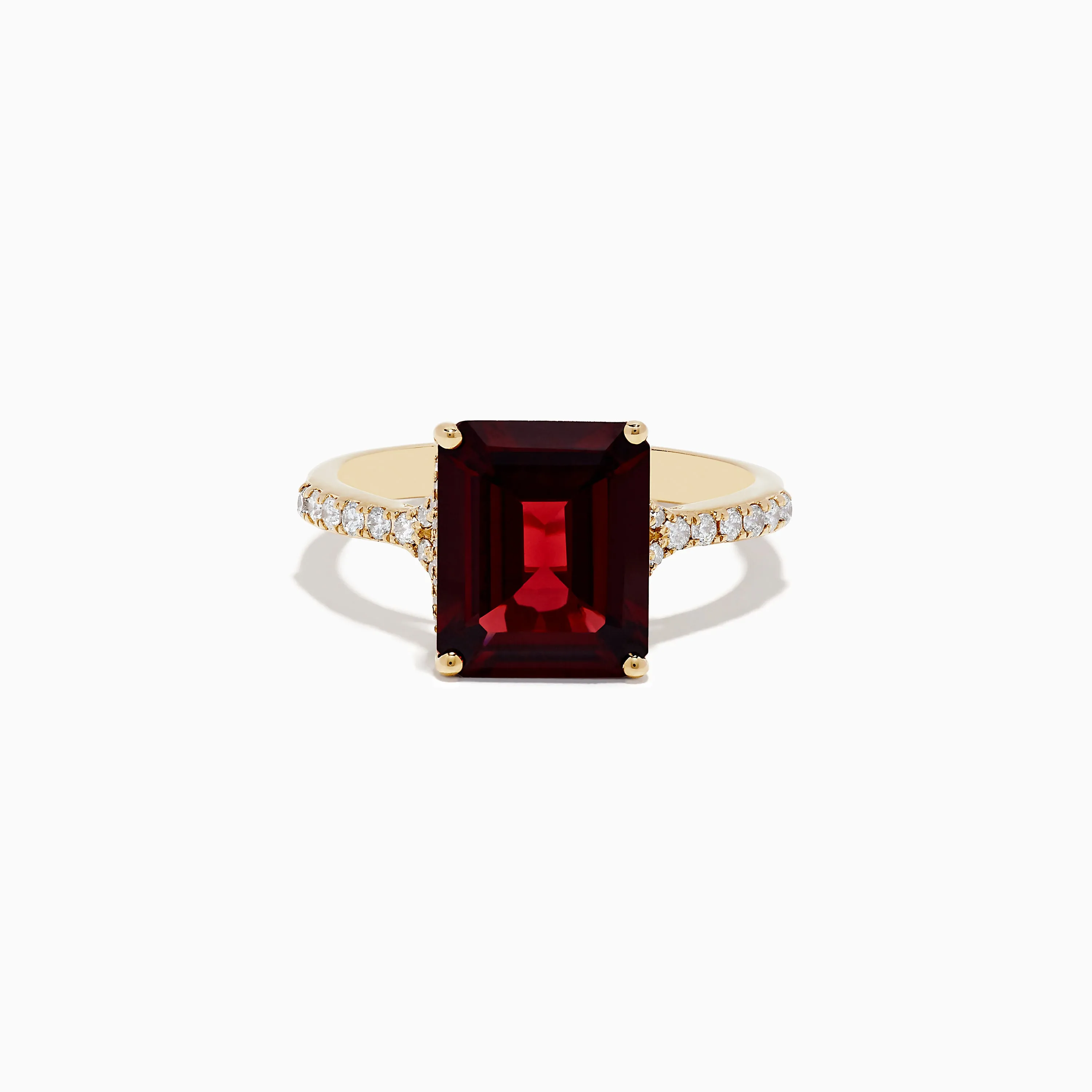 14K Yellow Gold Garnet and Diamond Ring