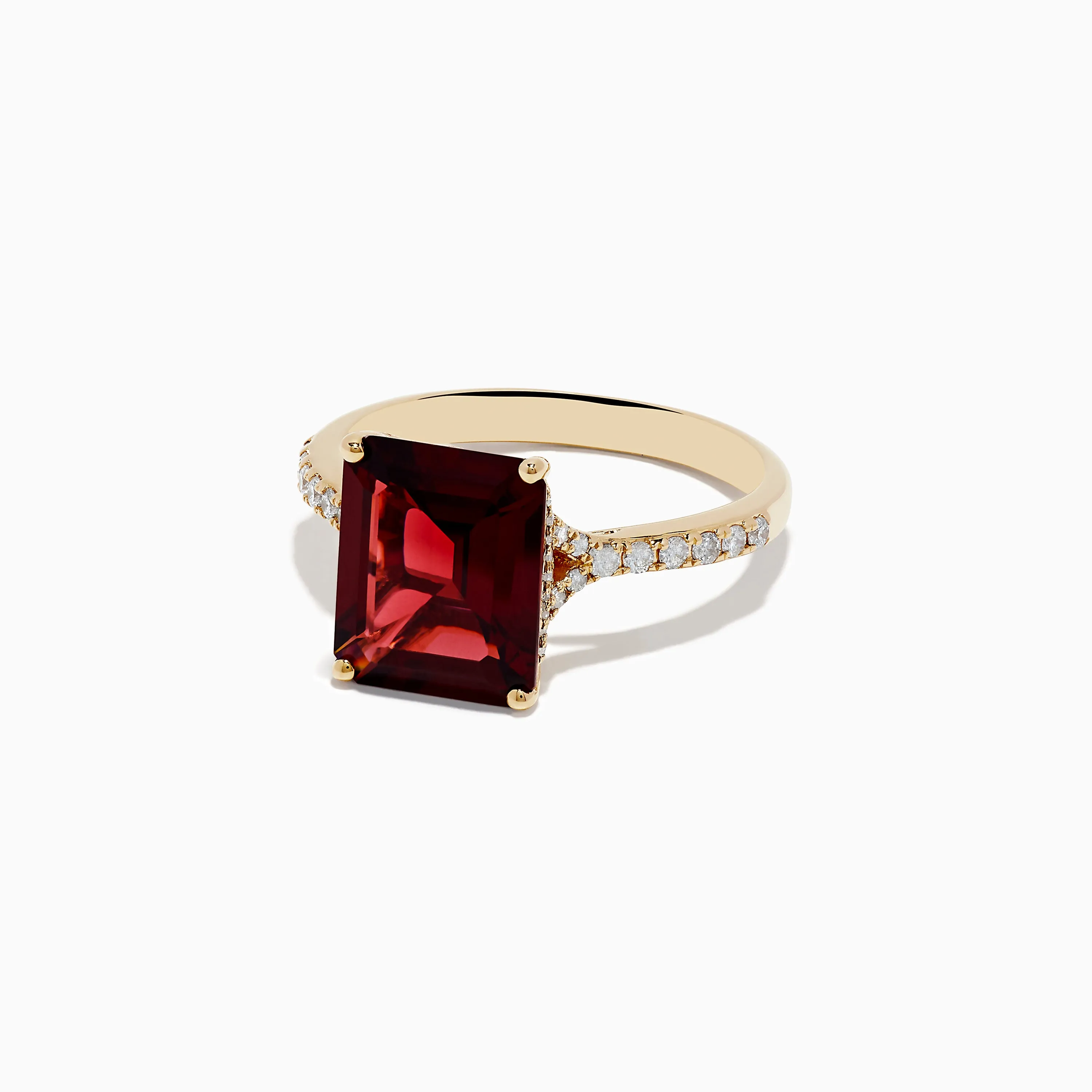 14K Yellow Gold Garnet and Diamond Ring