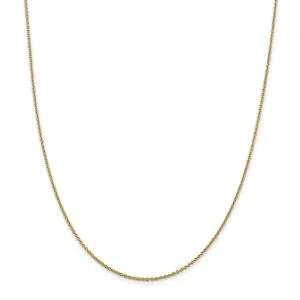 1.4mm 14k Yellow Gold Solid Classic Cable Chain Anklet