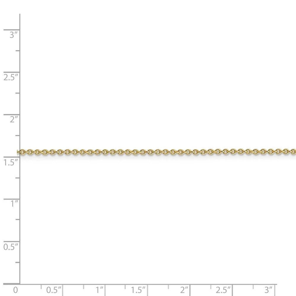 1.4mm 14k Yellow Gold Solid Classic Cable Chain Anklet