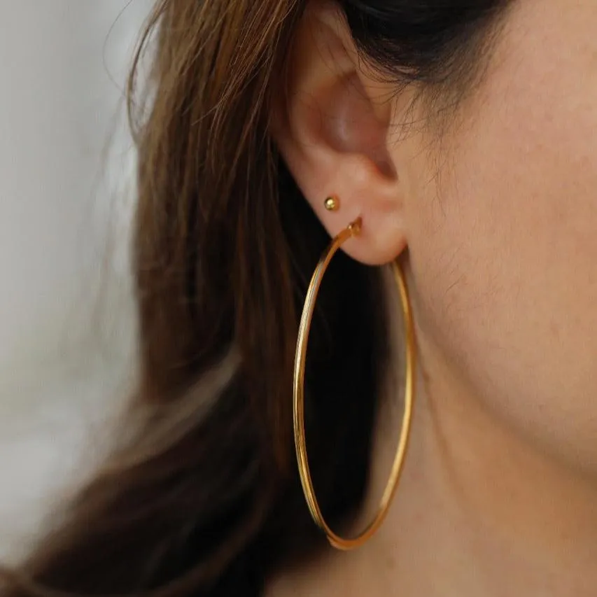 18K Gold-Filled Large Oval Hoop Earrings