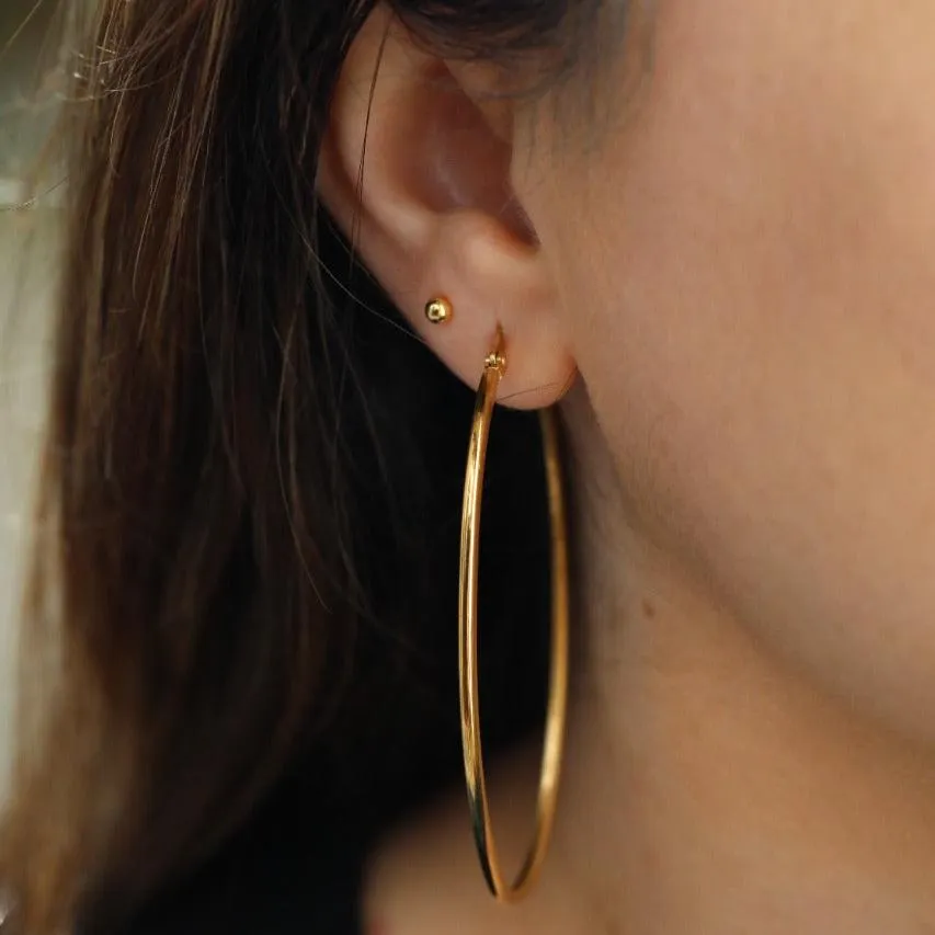 18K Gold-Filled Large Oval Hoop Earrings