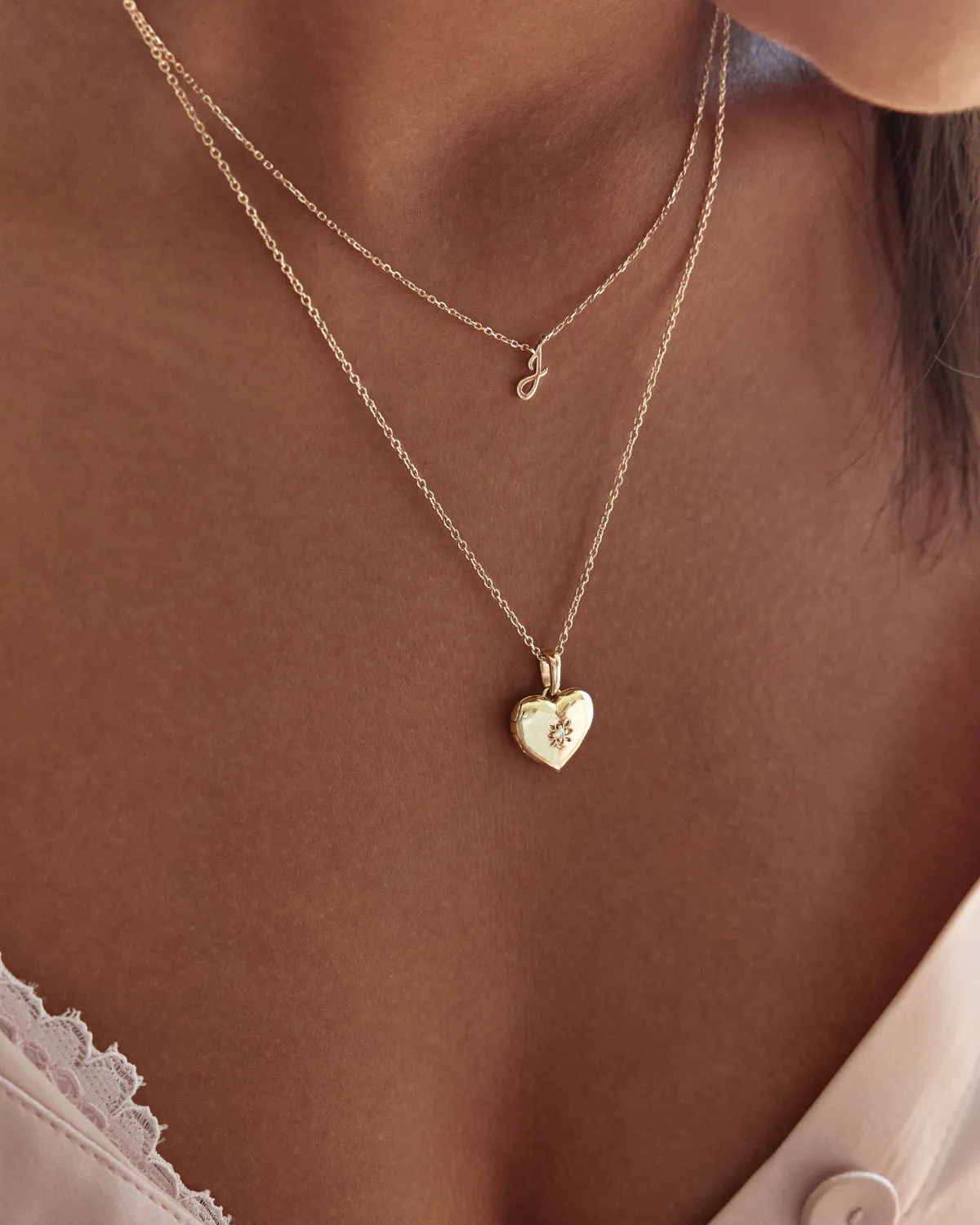 18k Gold Vermeil Heart Lotus Locket Pendant