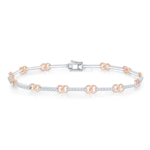 18K White Rose Gold Diamond Bracelet