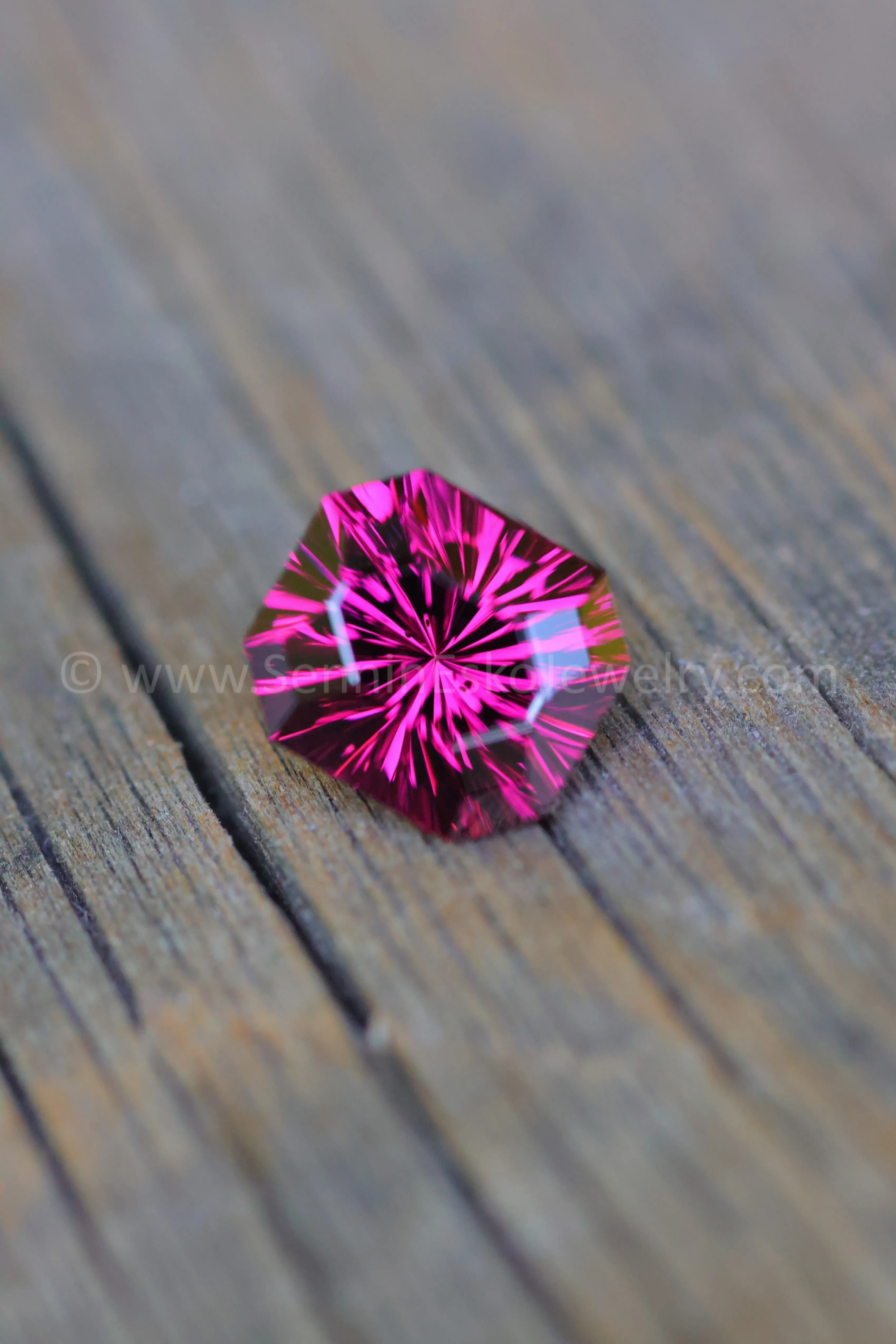 4 Carat Rhodolite Garnet Octagon - 9.3x8.3 mm - Galaxy Cut