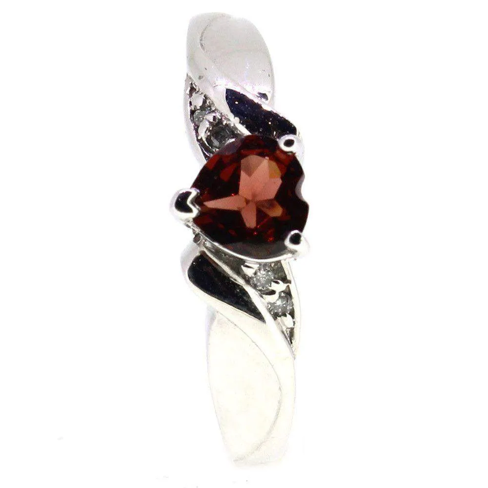 9 Carat White Gold Diamond and Garnet Dress Ring