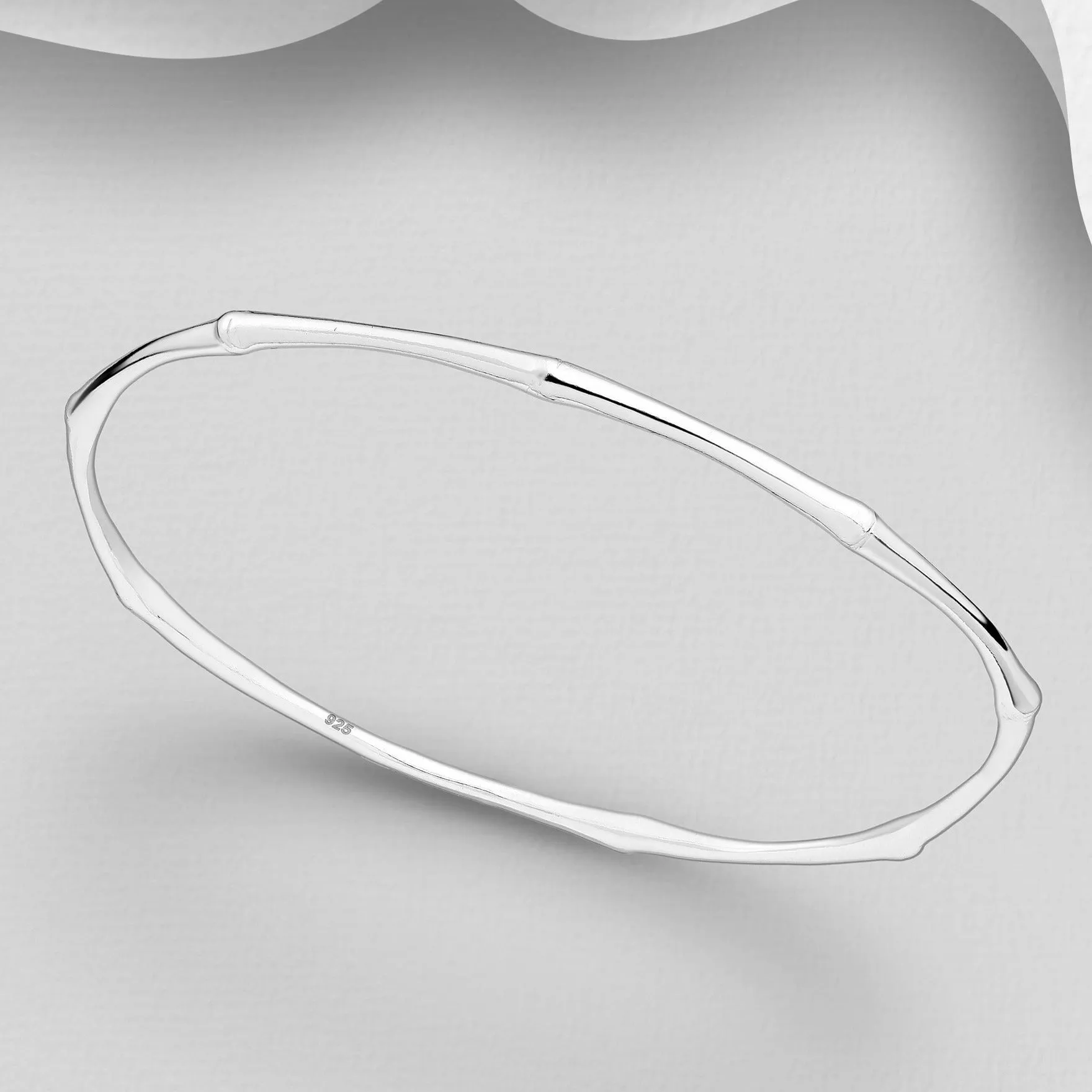 925 Silver Bangle | Bamboo