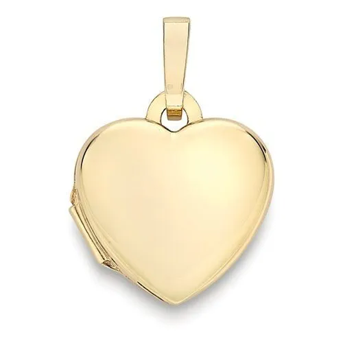 9ct Gold Heart Shaped Locket Pendant, Timeless Romance, 11mm, 18" Chain, Gift box included