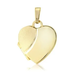 9ct Gold Photo Locket Pendant, Women's Heart Shape, 14mm, 18", Beautiful Gift Box Included