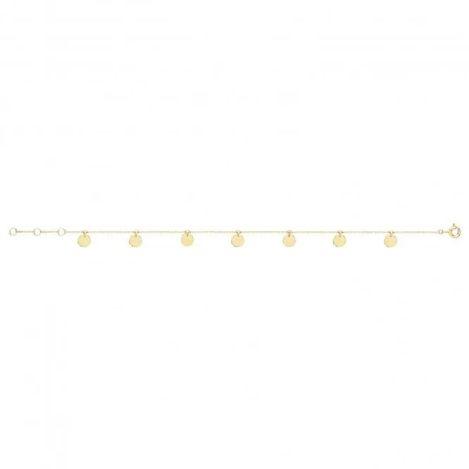 9ct Yellow Gold Disc Charms Bracelet BR628