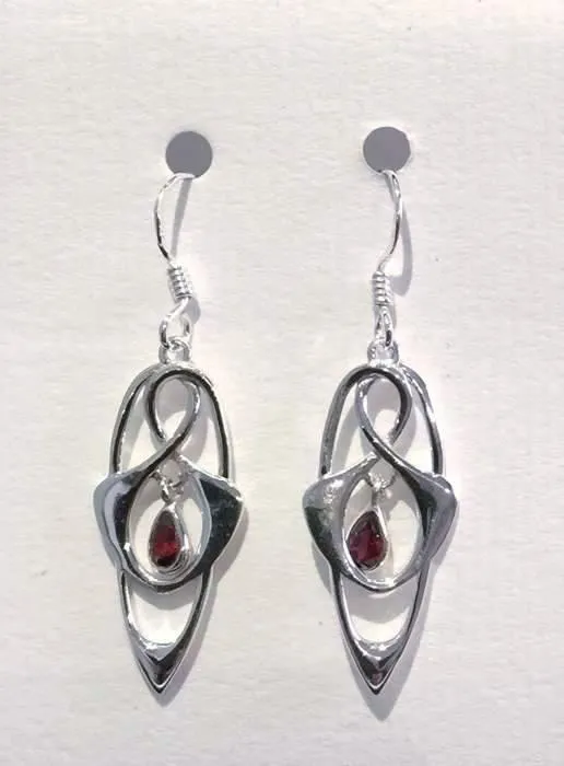 Abstract Earrings (Garnet)