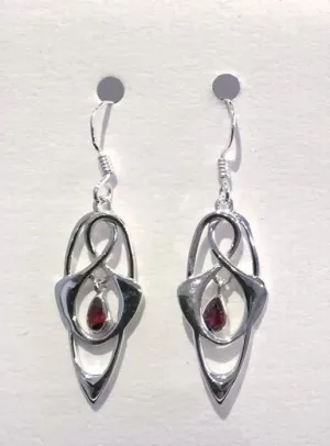 Abstract Earrings (Garnet)