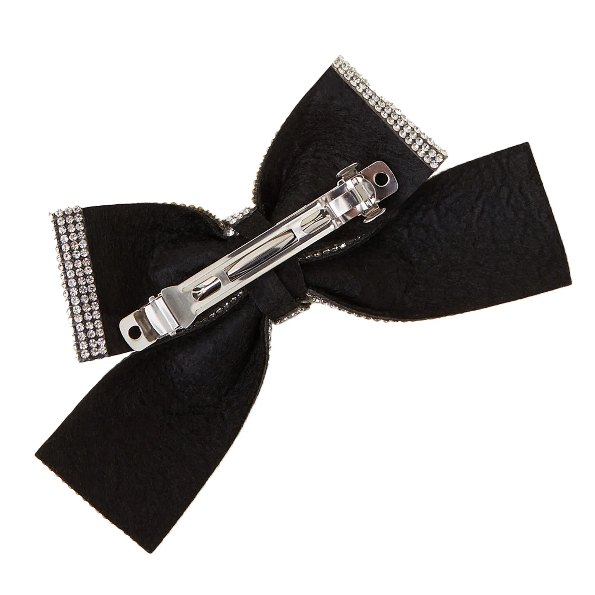 Accessorize London Women Silver Diamante Bow Hair Clip