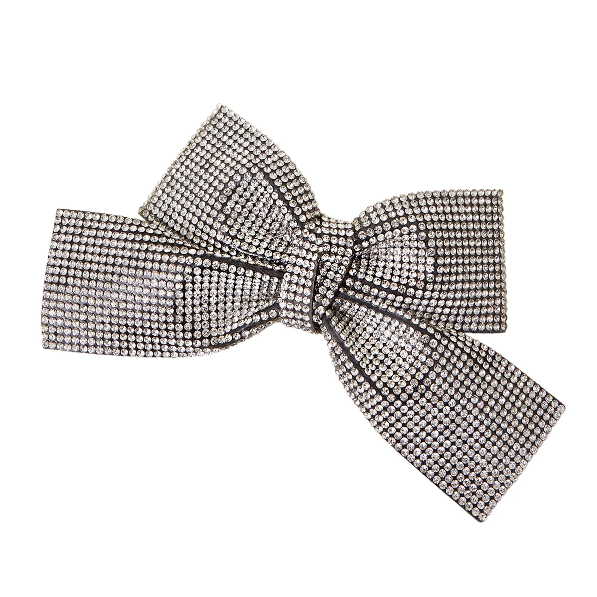 Accessorize London Women Silver Diamante Bow Hair Clip