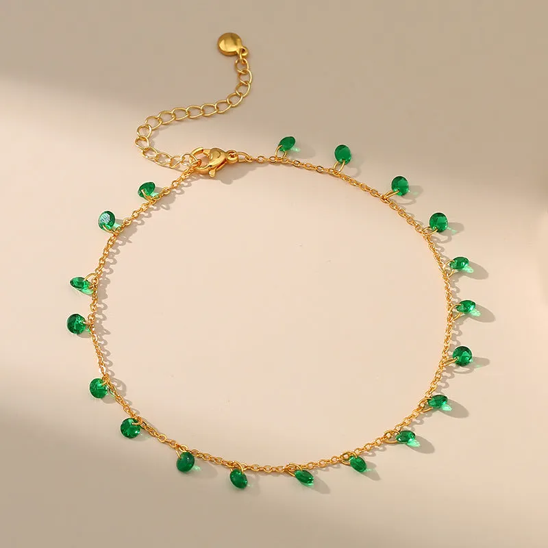 Adjustable Brass Plated 18K Gold Anklet