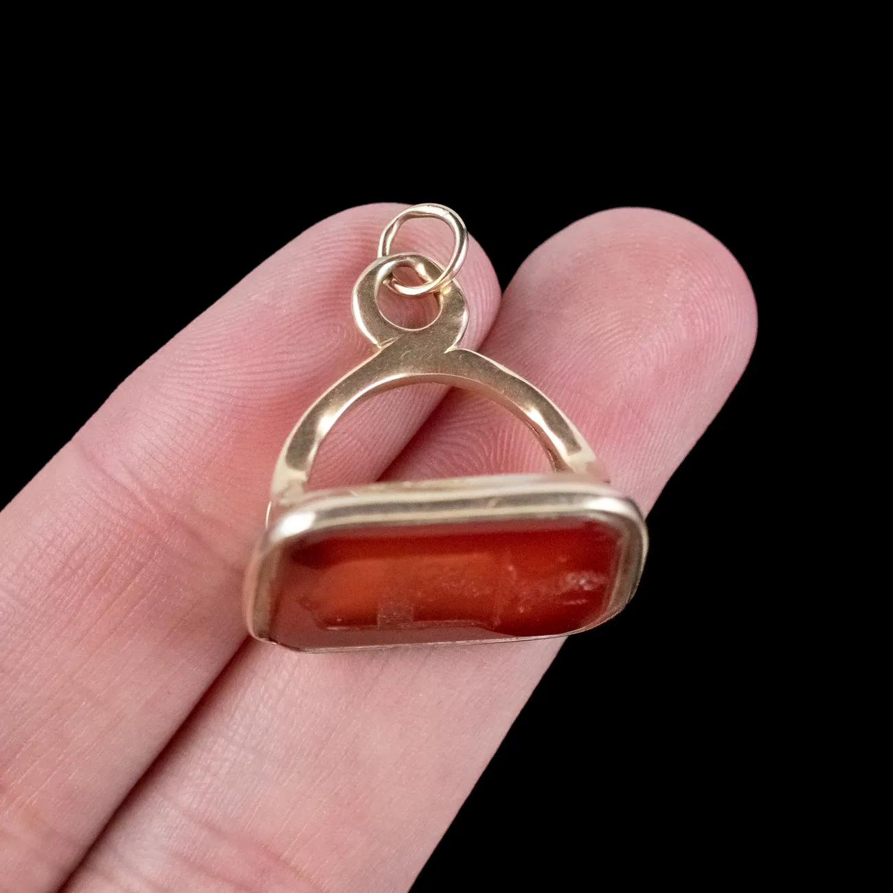 Antique Georgian Carnelian Intaglio Fob Pendant 18ct Gold