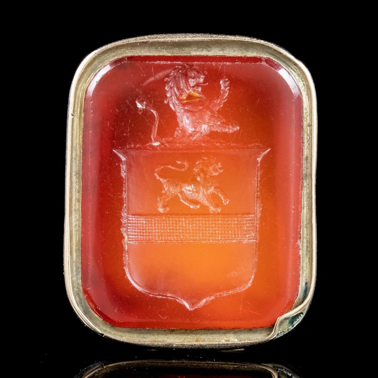 Antique Georgian Carnelian Intaglio Fob Pendant 18ct Gold