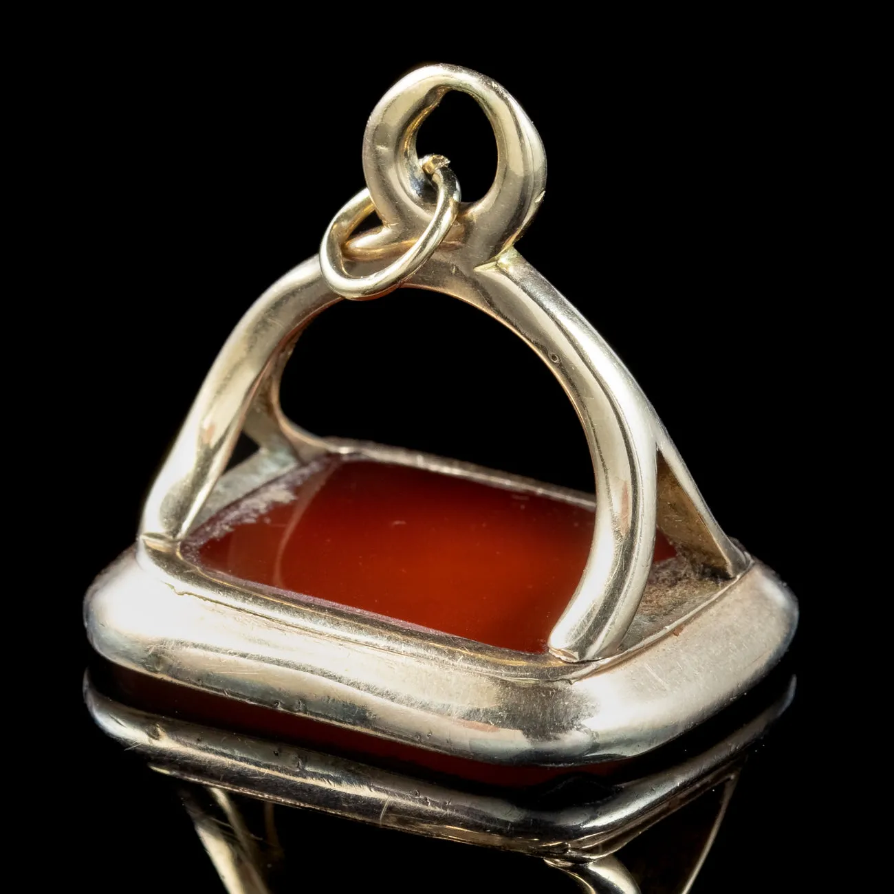 Antique Georgian Carnelian Intaglio Fob Pendant 18ct Gold