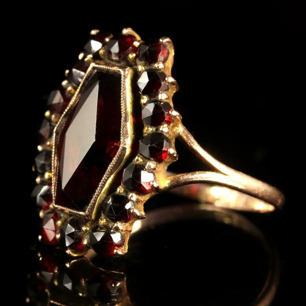 Antique Victorian Bohemian Garnet Ring Circa 1900