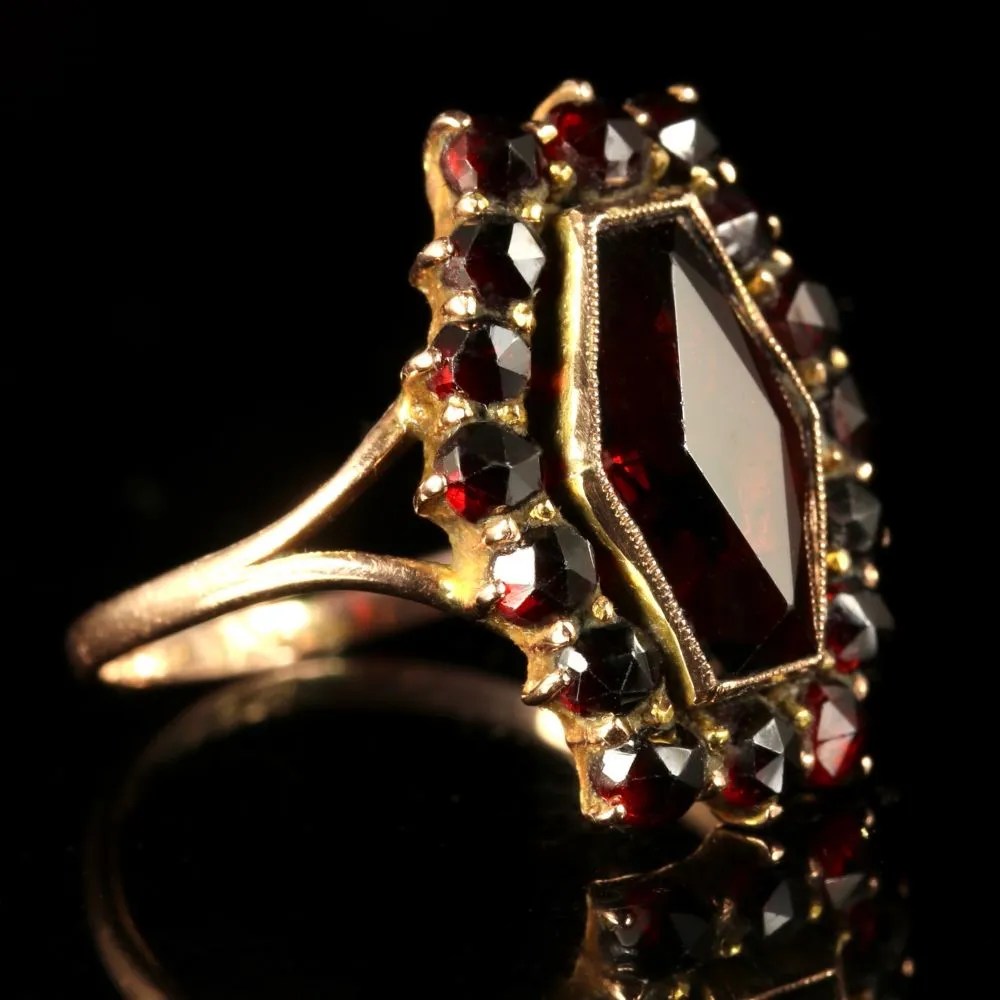 Antique Victorian Bohemian Garnet Ring Circa 1900