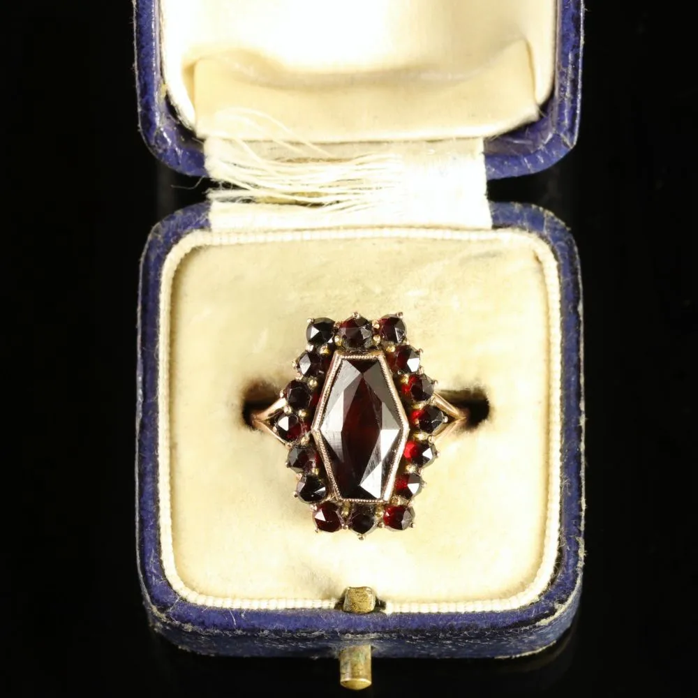 Antique Victorian Bohemian Garnet Ring Circa 1900