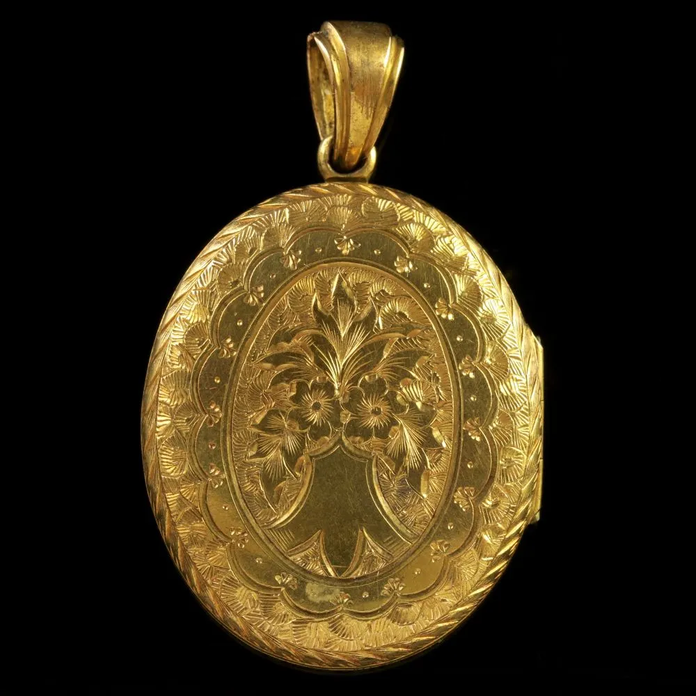 Antique Victorian Solid Gold Locket Circa 1870