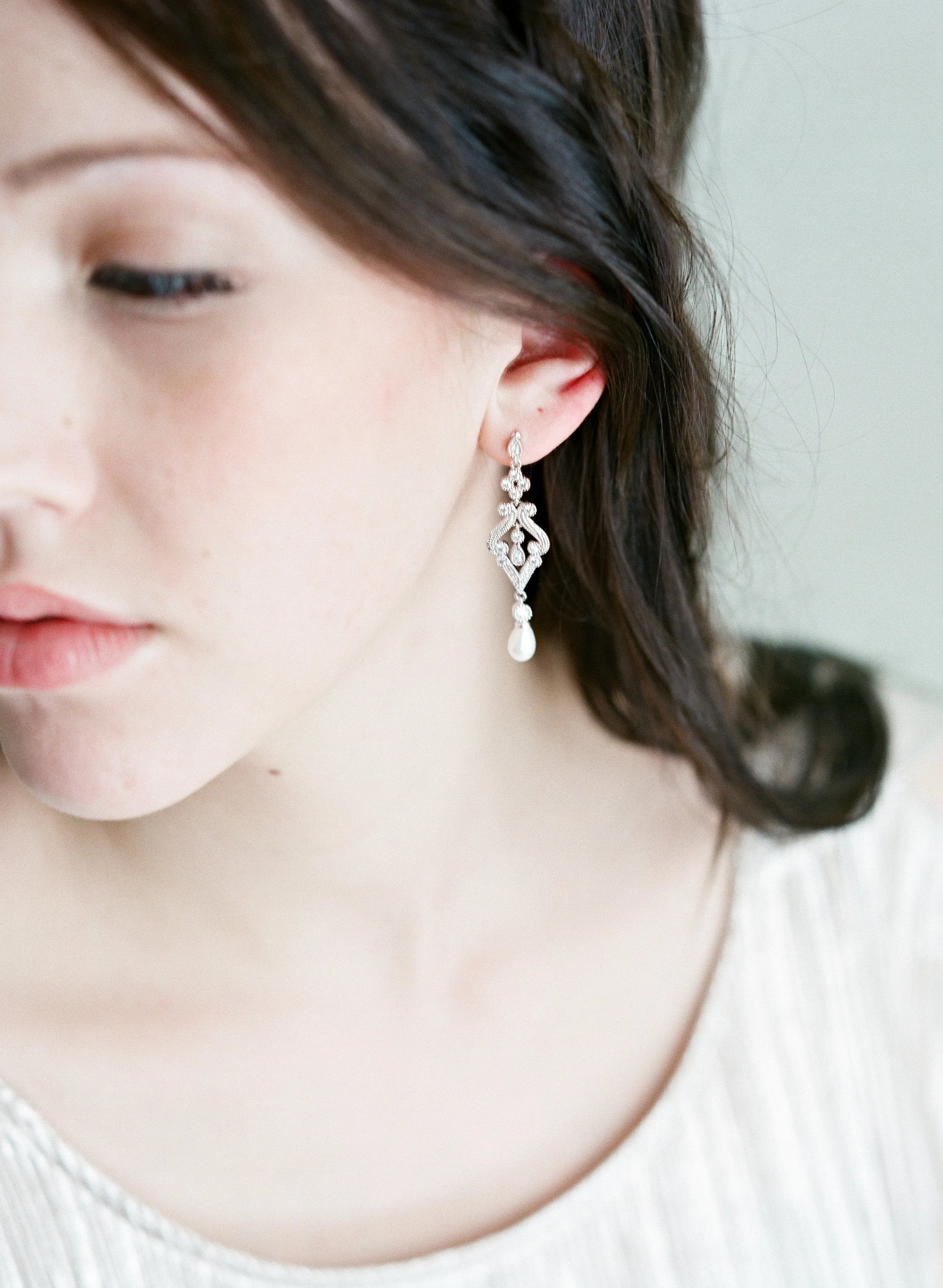 AURELIE Silver Drop Earrings