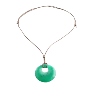 Barse Leather and Green Jade Necklace