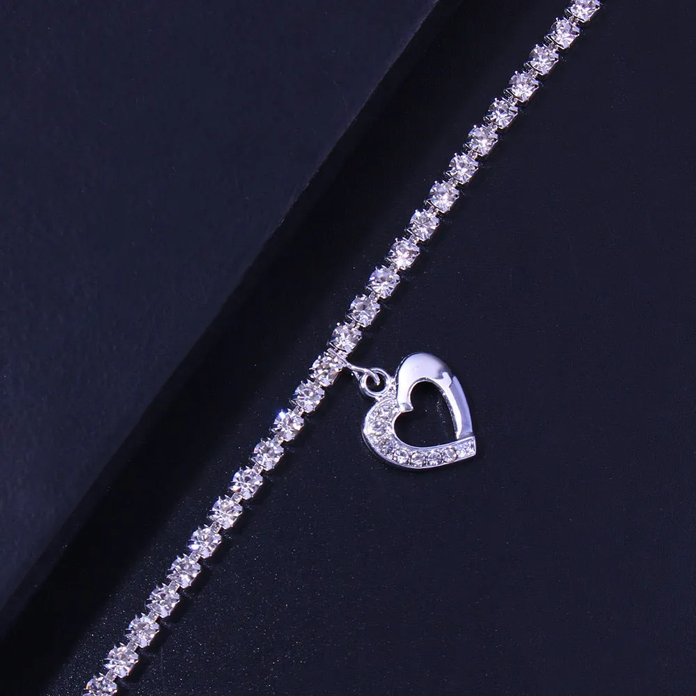 Beach Rhinestone Women's Fashion Simple Love Anklet