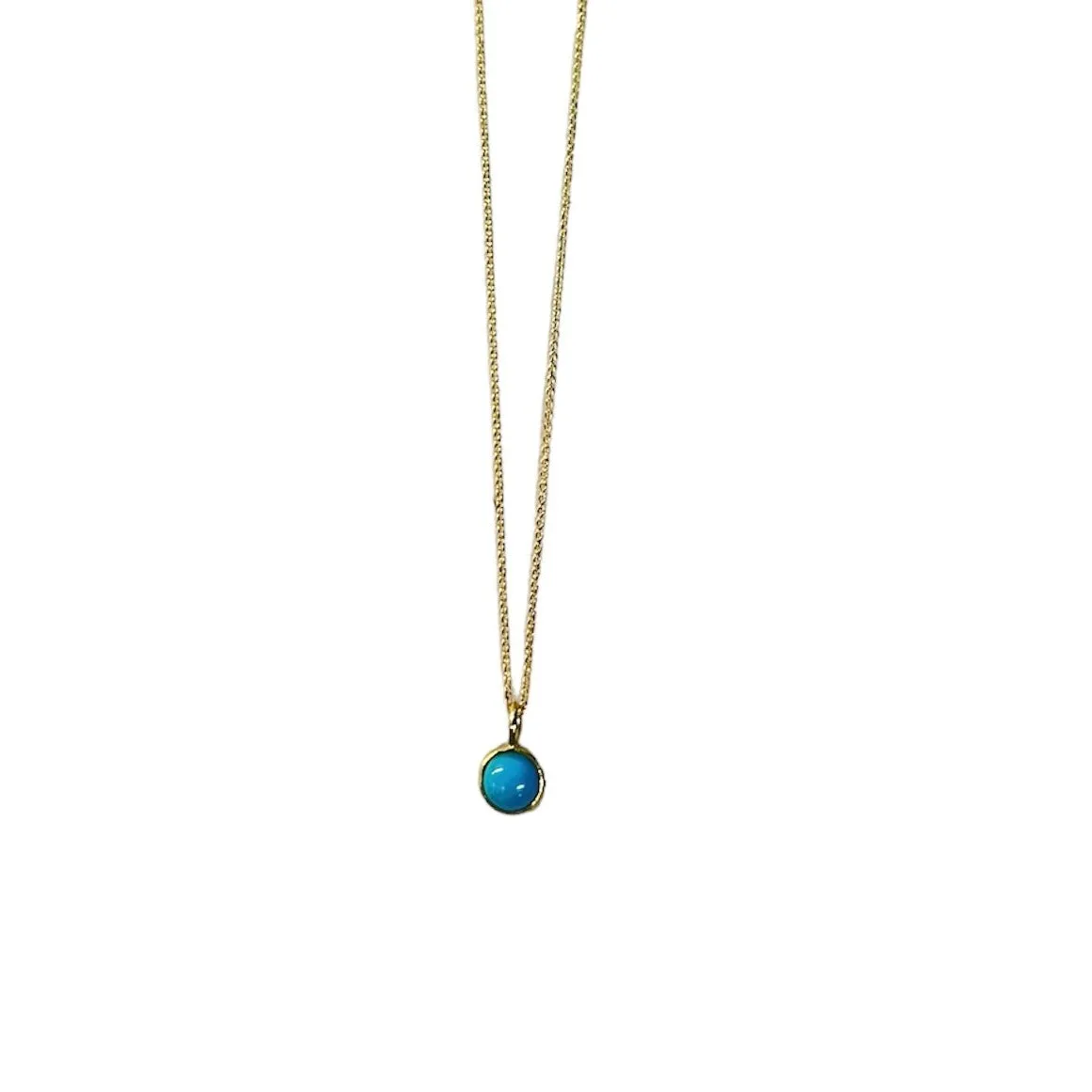 Bezel Set Turquoise Charm Necklace