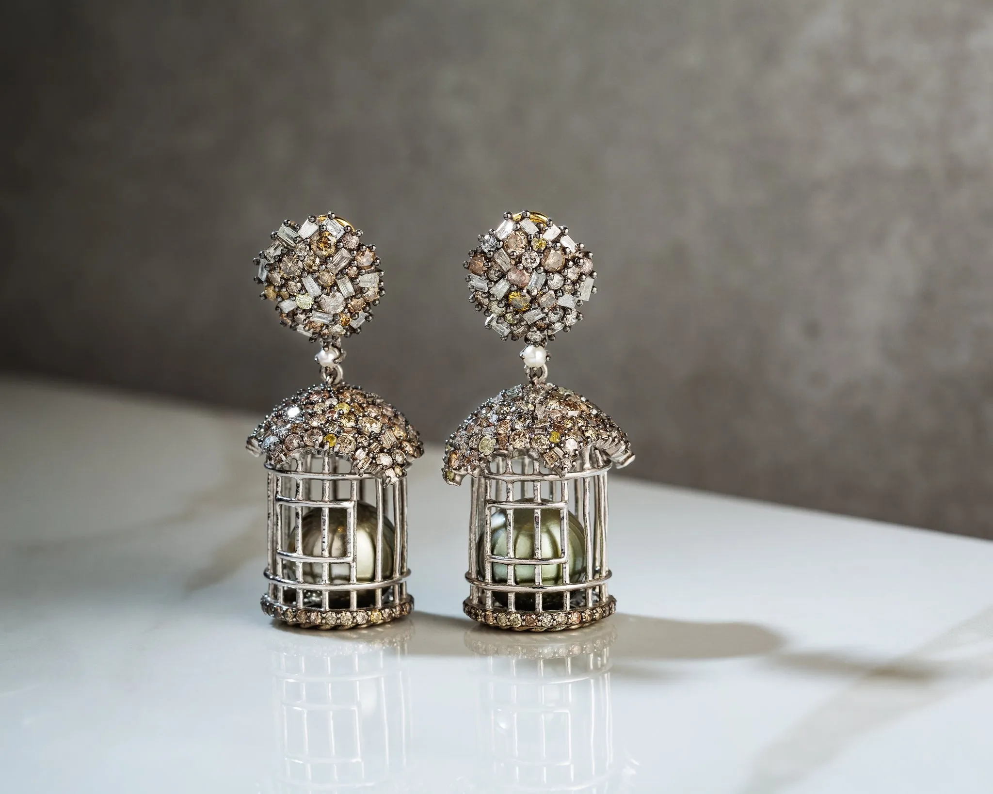 Birdcage Tahitian Earrings