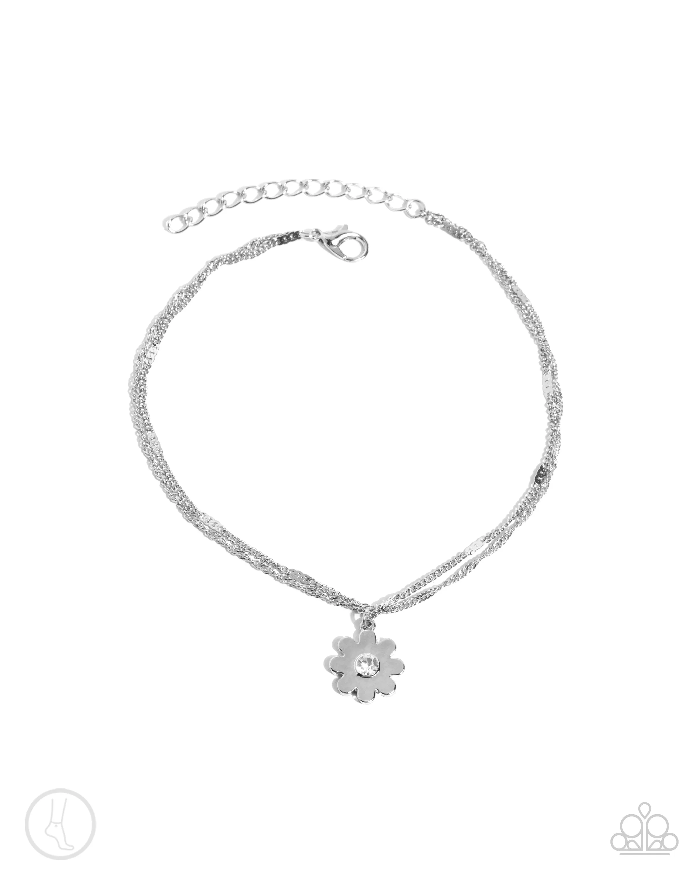 Blossoming Breeze - White Anklet - Paparazzi Accessories