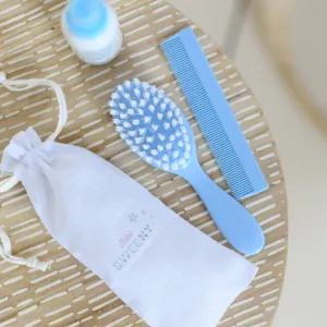 Blue Baby Hairbrush & Comb Set | Made In France