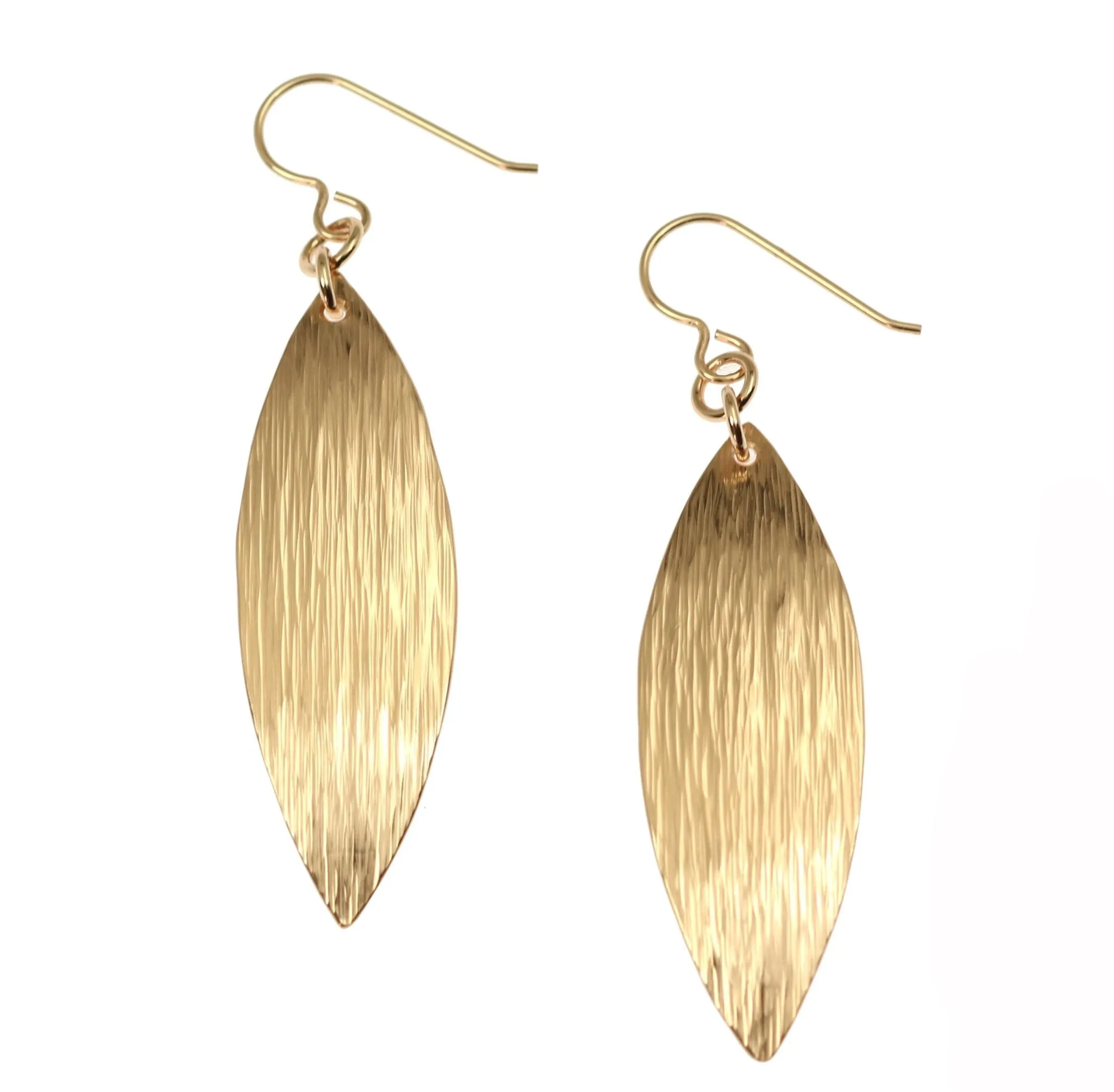 Bronze Bark Leaf Drop Earrings