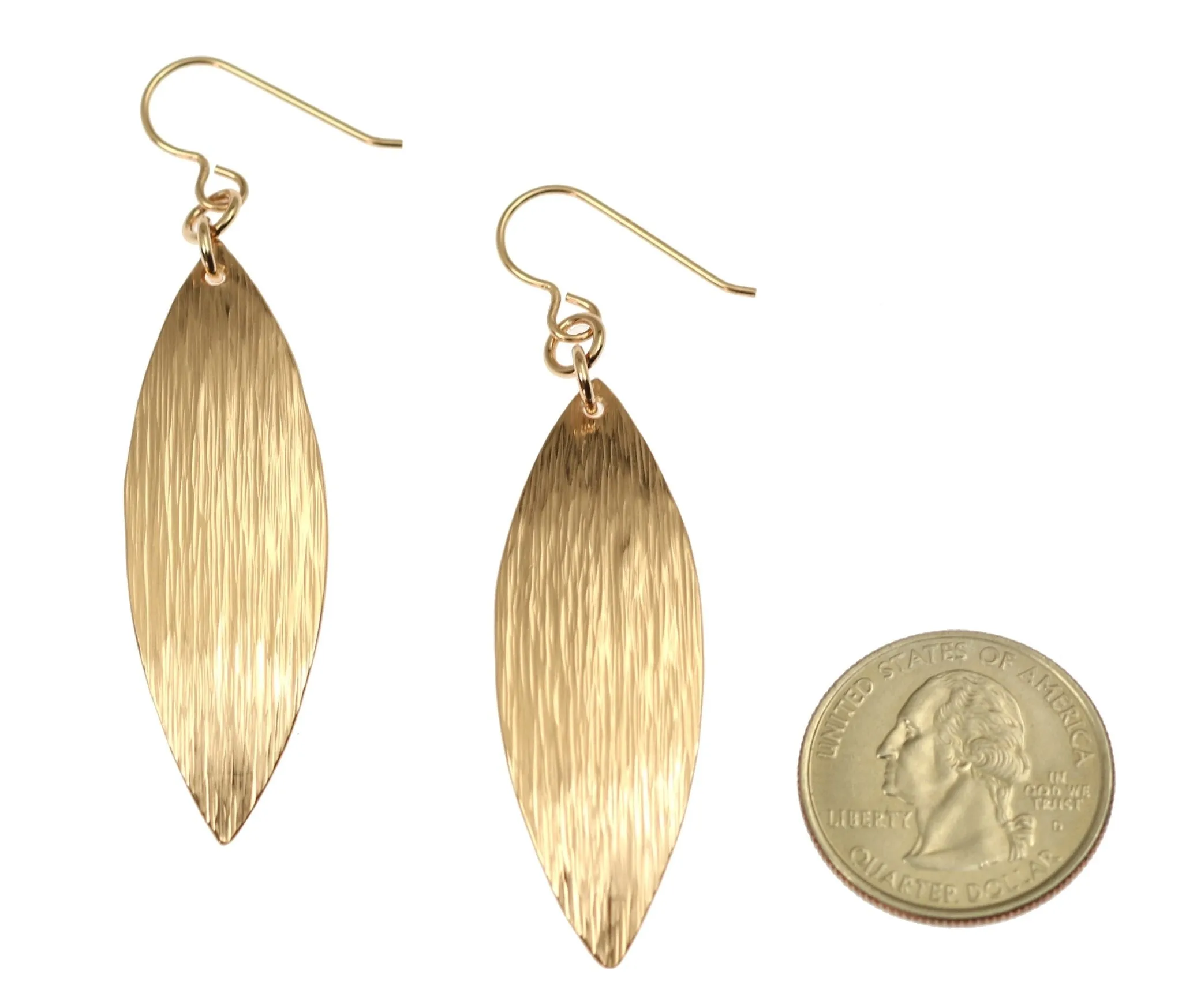 Bronze Bark Leaf Drop Earrings