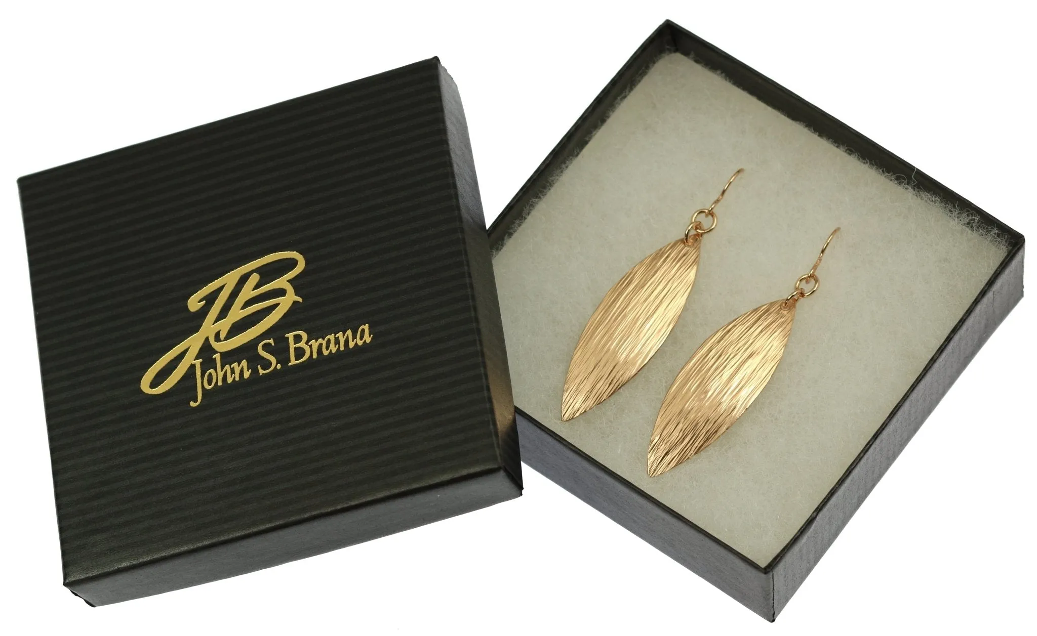 Bronze Bark Leaf Drop Earrings