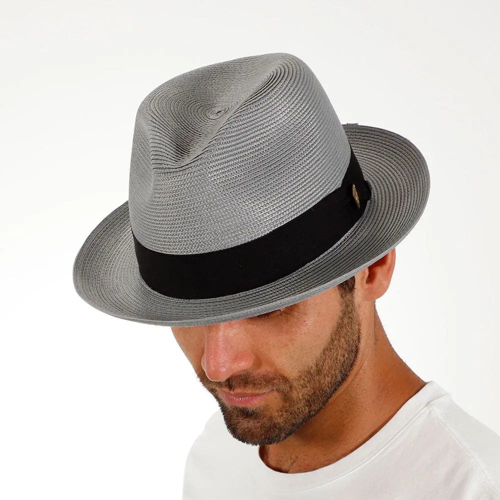 Burgundy Straw Fedora Hat