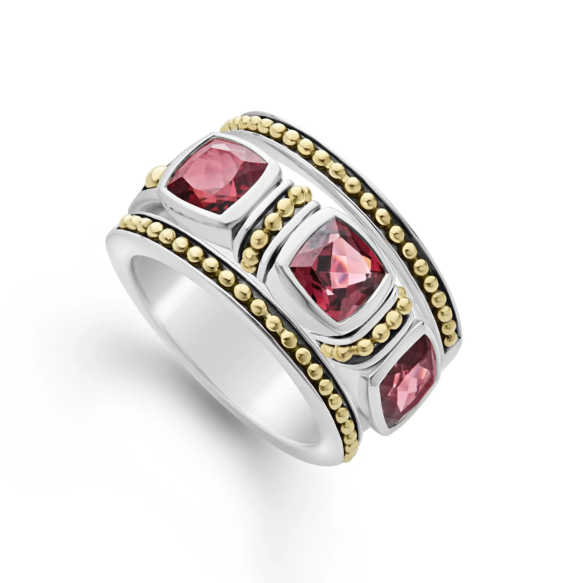 Caviar Color Rhodolite Garnet Stacking Rings