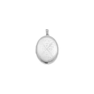 Celtic Oval Locket - Sterling Silver