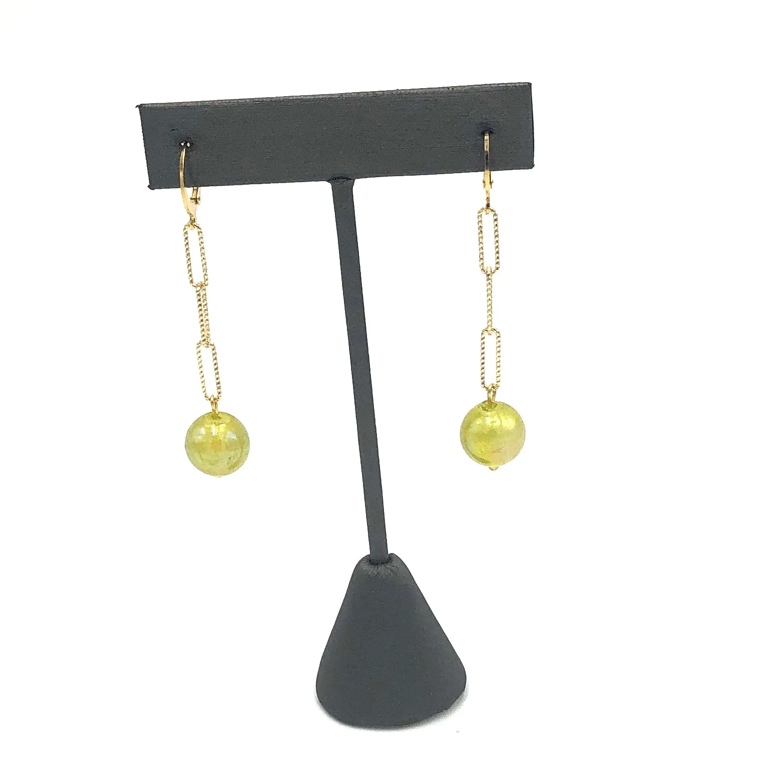 Chartreuse Aurora Chain Cuff Earrings