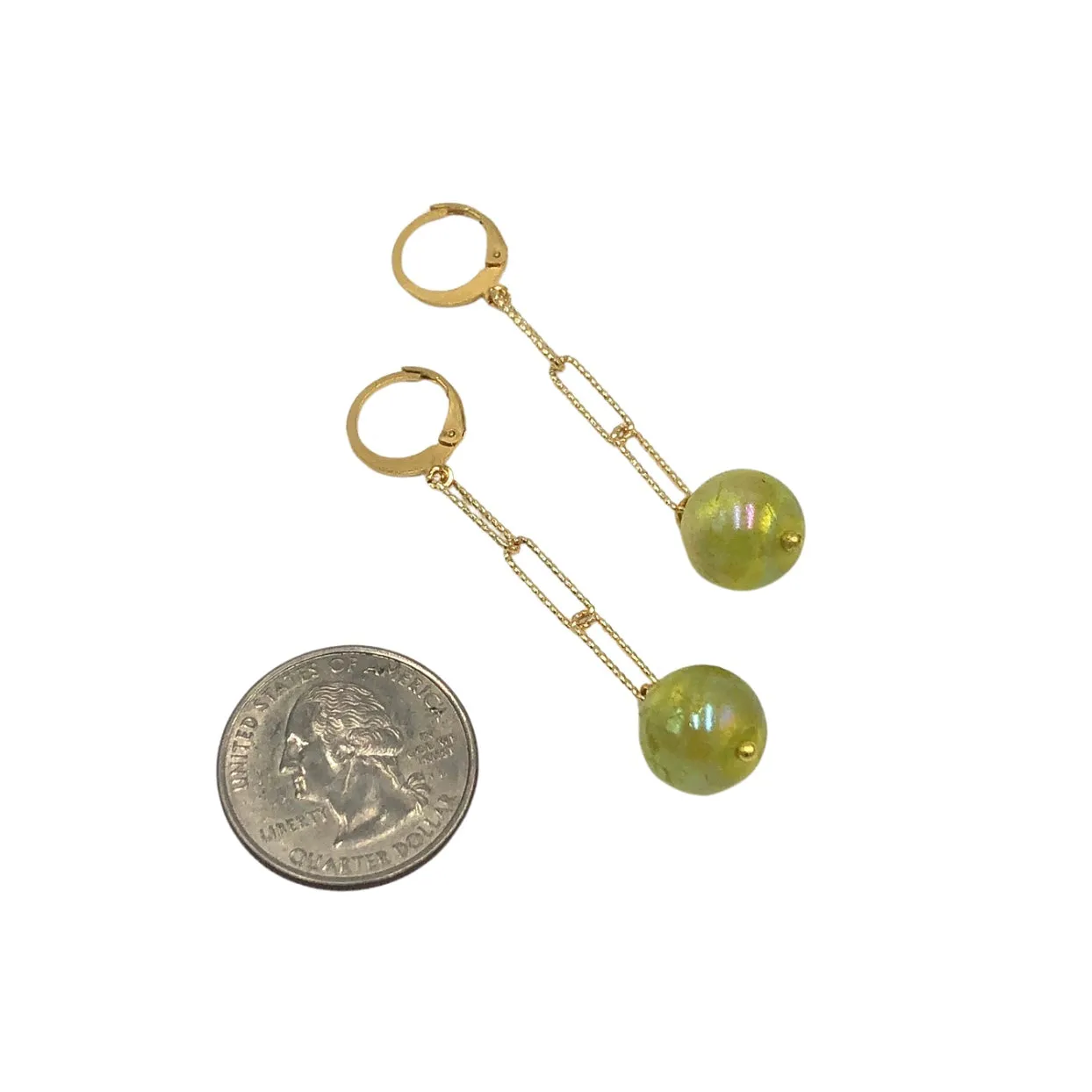 Chartreuse Aurora Chain Cuff Earrings